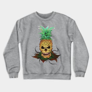 Pineapple Skull white and gray fade out Crewneck Sweatshirt